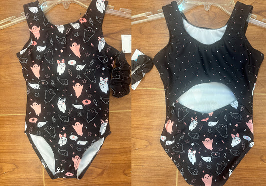 New Gymnastics Leotard Destira Bougie Ghost Halloween Child X-Small 5-6