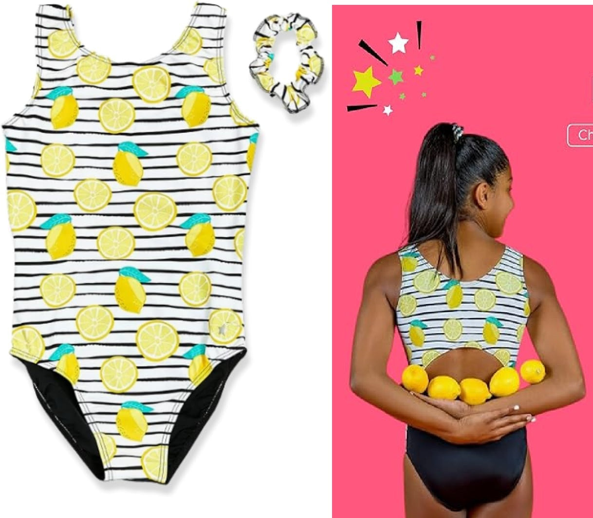 New Leotard Destira Lemon Drop Adult XS Includes Scrunchie