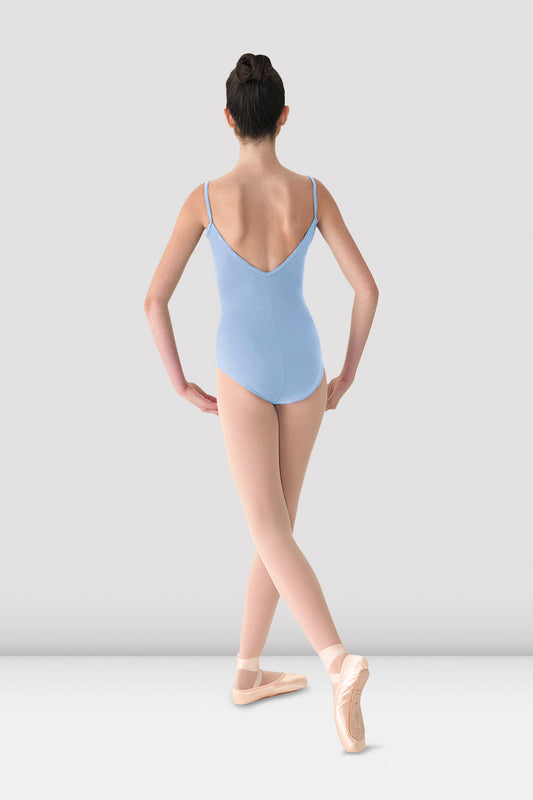 Pre-Owned Leotard Medium Adult Lt Blue Capezio SE1018W Princess Seams and Pinch Front Ballet Tap