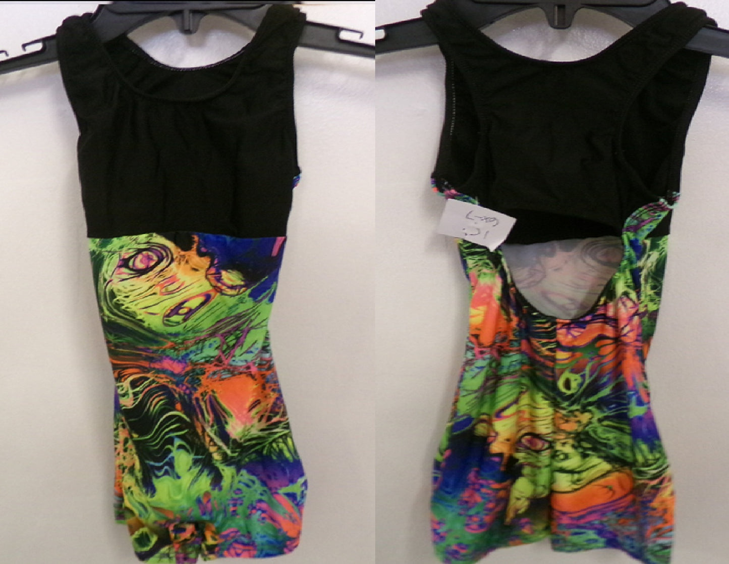 Pre-Owned Gymnastics Biketard Motionwear Intermediate Child Multicolor Acro Tumbling