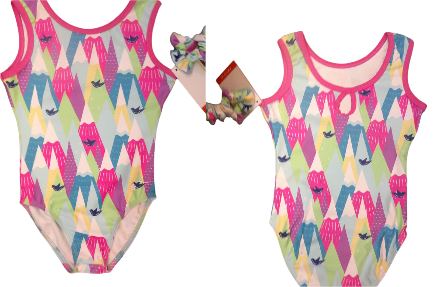 New Leotard Destira Mountain Bird Child XS 5-6 Colorful Includes Scrunchie
