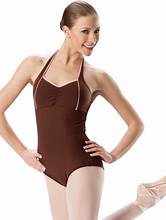 New Closeout Leotard Leo's Dancewear Small Adult Brown Pink Halter Cotton Ballet Jazz
