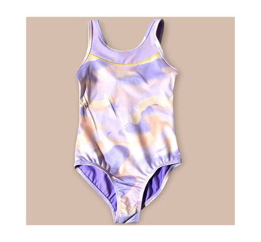 Pre-Owned Gymnastics Leotard Cat & Jack Large Child Purple Yellow Cheer Acro