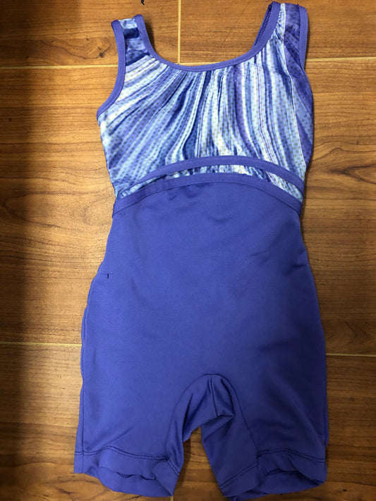 Pre-Owned Gymnastics Biketard Danskin Now Small Child Purple Acro Tumbling
