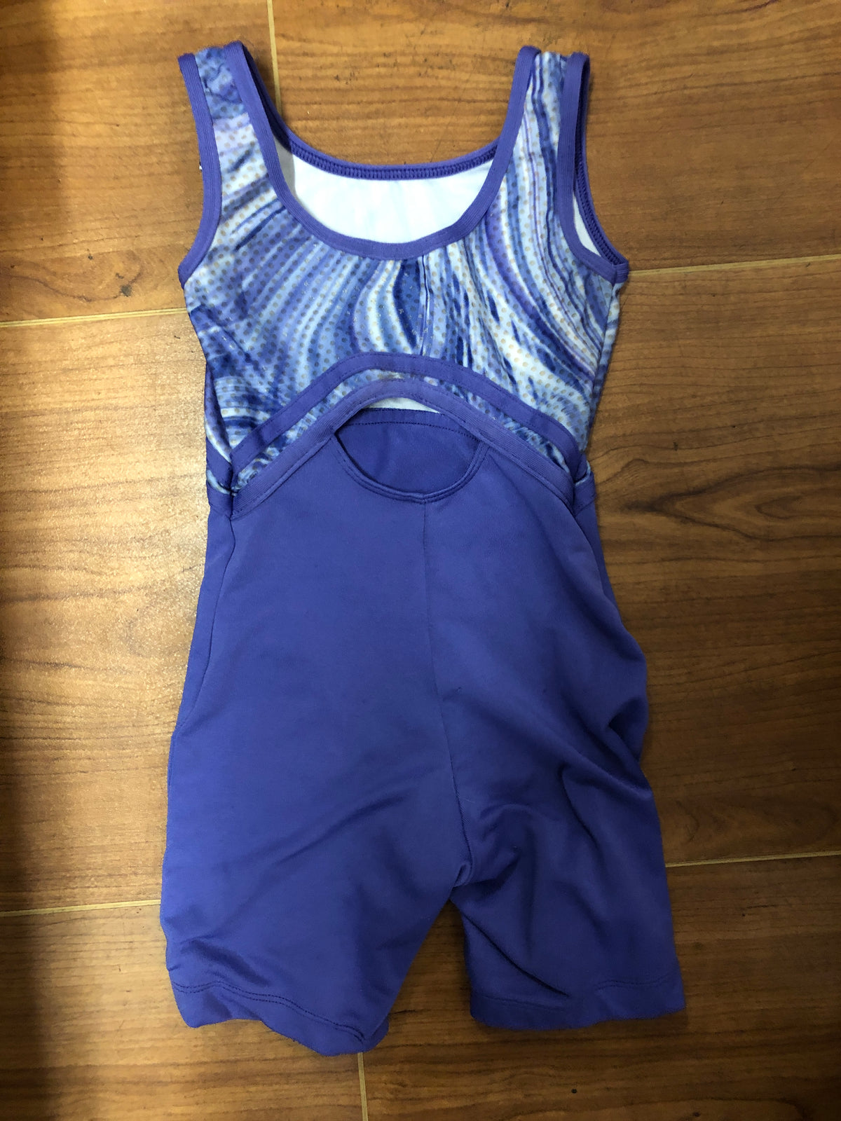 Pre-Owned Gymnastics Biketard Danskin Now Small Child Purple Acro Tumbling