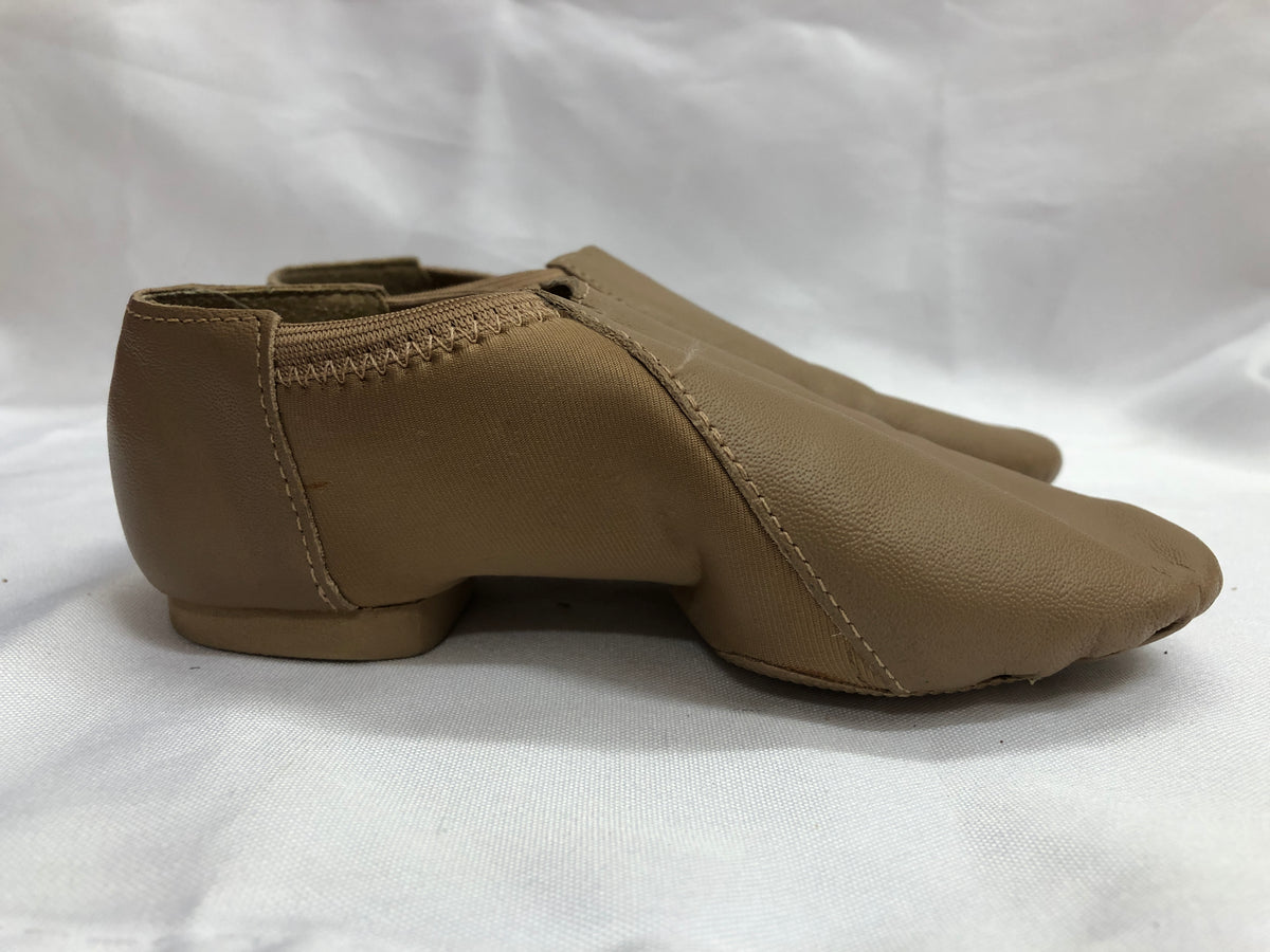 Pre-Owned Jazz Shoes So Danca 13.5M Child JZ43 Tan Pull On Leather Split Sole