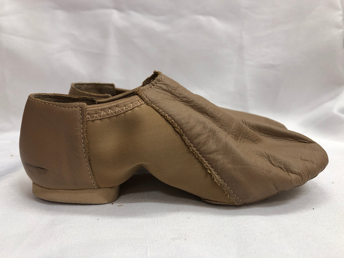 Pre-Owned Jazz Shoes So Danca 13.5M Child JZ43 Tan Pull On Leather Split Sole