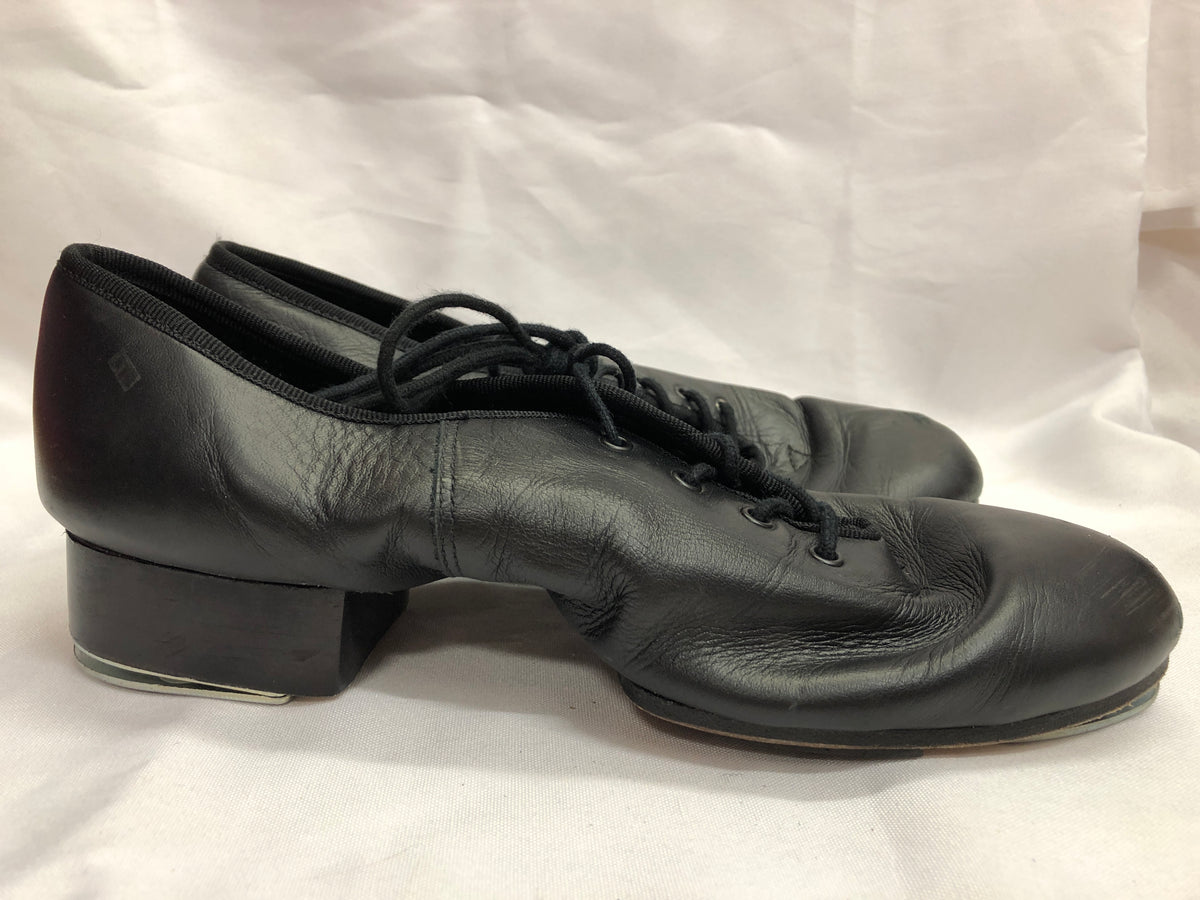 Pre-Owned Clogging Shoes Adult 10M Black Steven Stompers Oxford Leather Split Sole