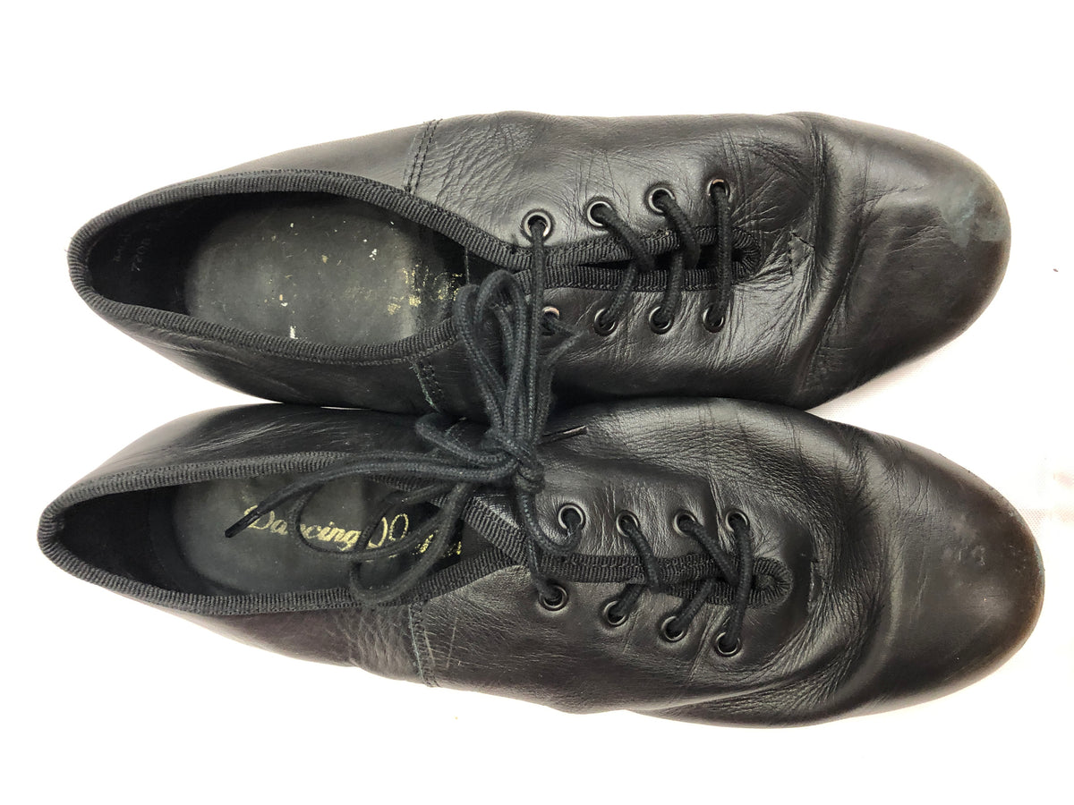 Pre-Owned Clogging Shoes Adult 10M Black Steven Stompers Oxford Leather Split Sole
