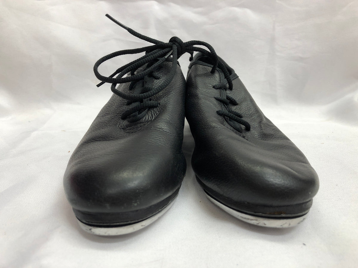 Pre-Owned Tap Shoes DanzNMotion Adult 6M Oxford Leather Black Split Sole