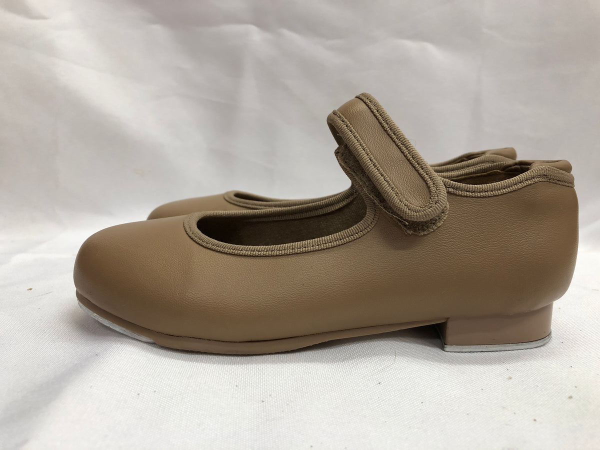 Dance Tap Shoes Danshuz 534 Child Toddler 11M Tan Mary Jane Easy Strap