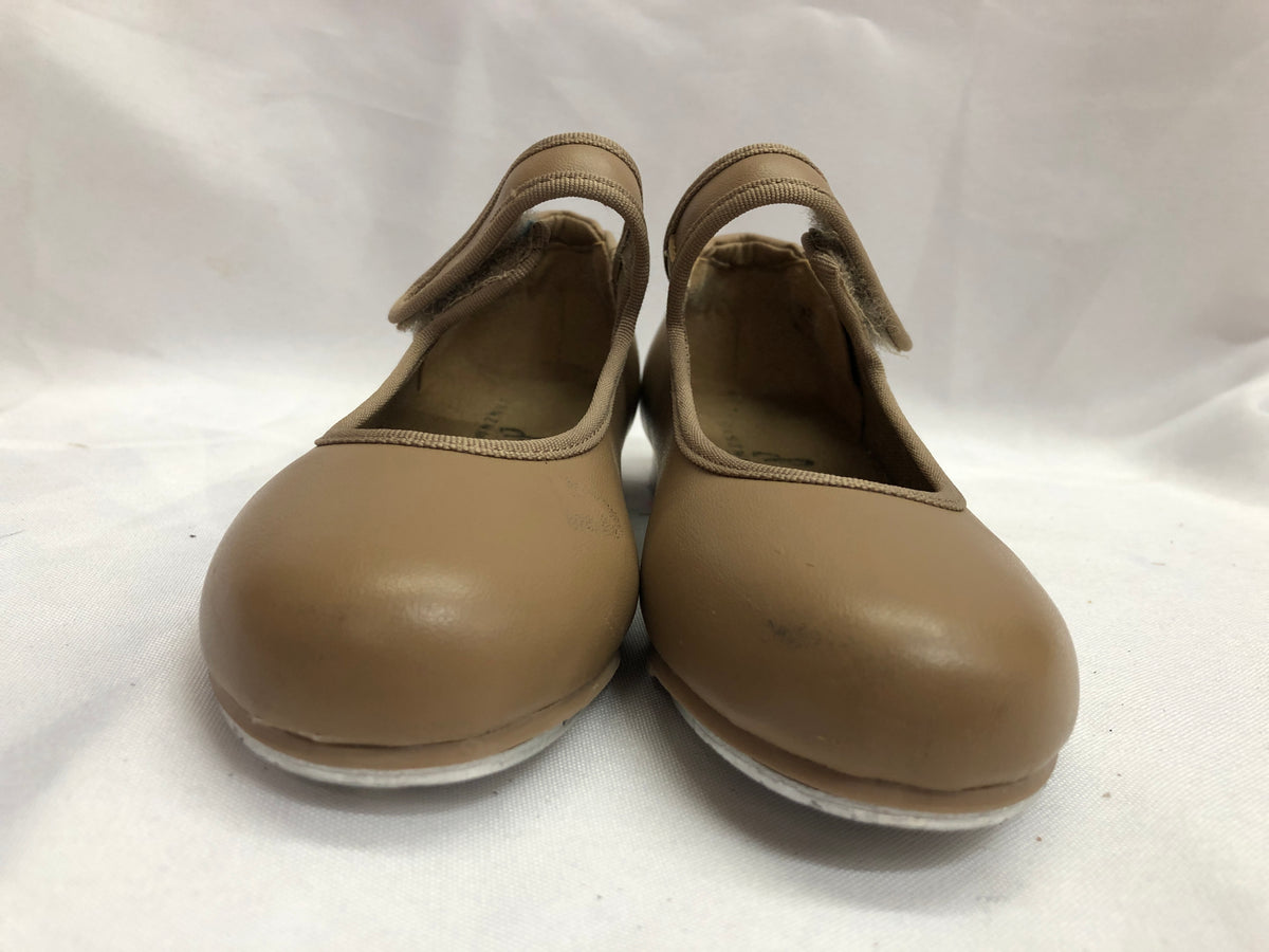 Dance Tap Shoes Danshuz 534 Child Toddler 11M Tan Mary Jane Easy Strap