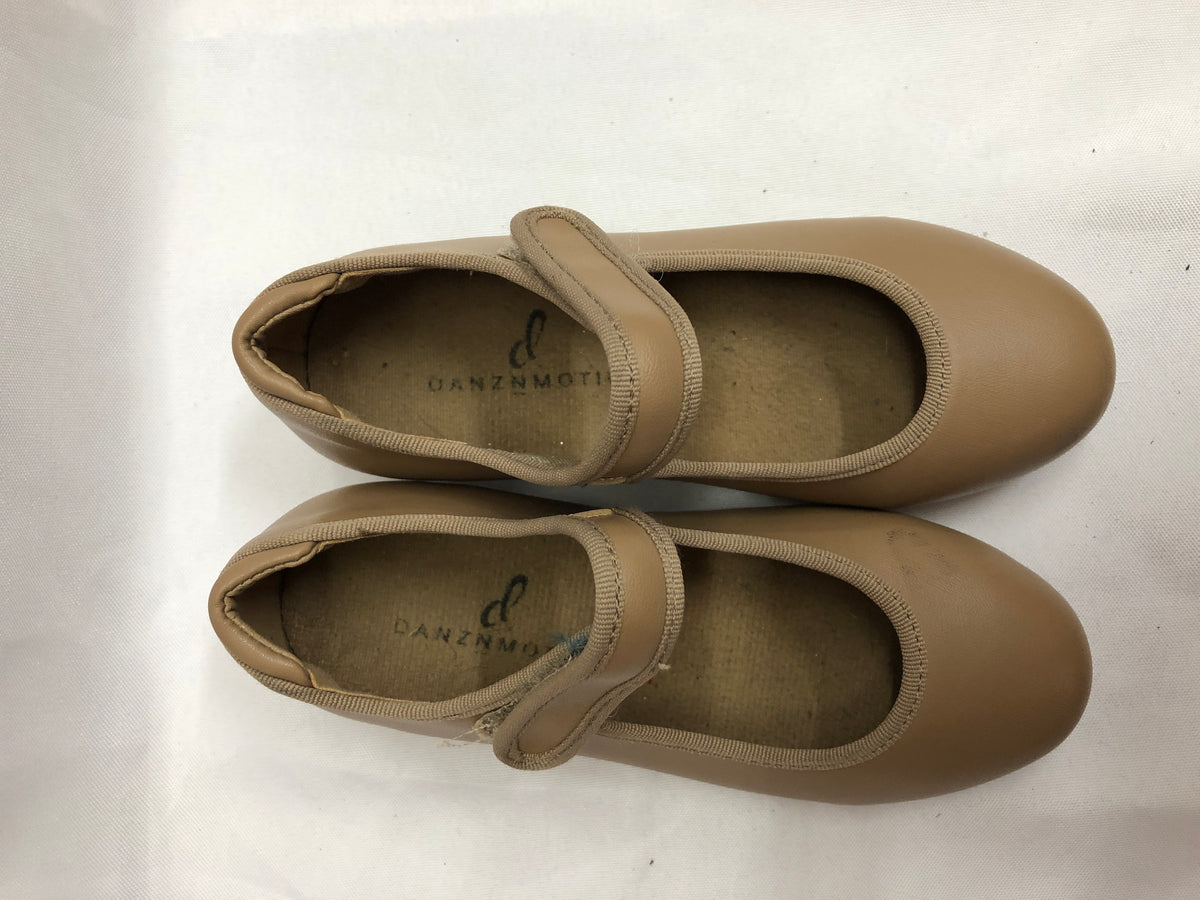 Dance Tap Shoes Danshuz 534 Child Toddler 11M Tan Mary Jane Easy Strap