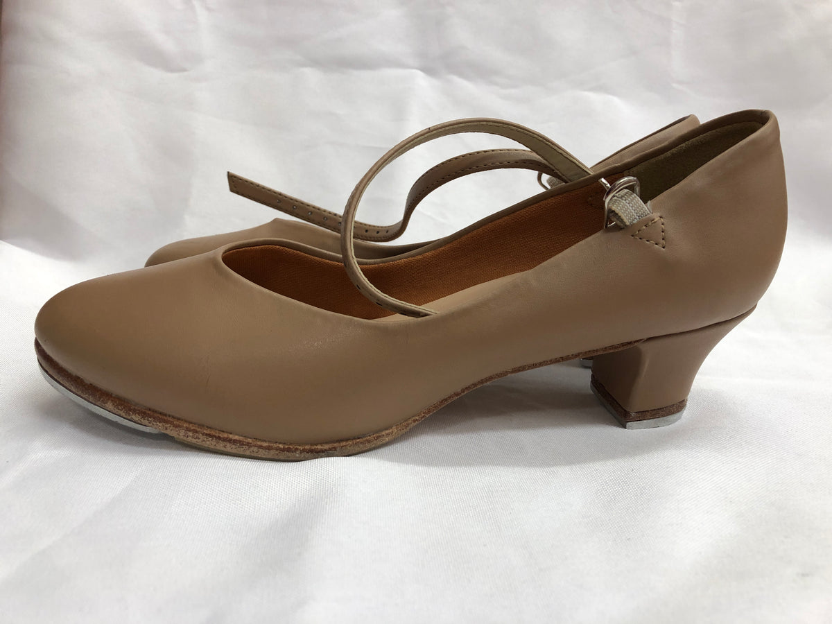 Pre-Owned Tap Shoes SoDanca Adult 7.5M Leather Buckle Tan 1.5" Heel