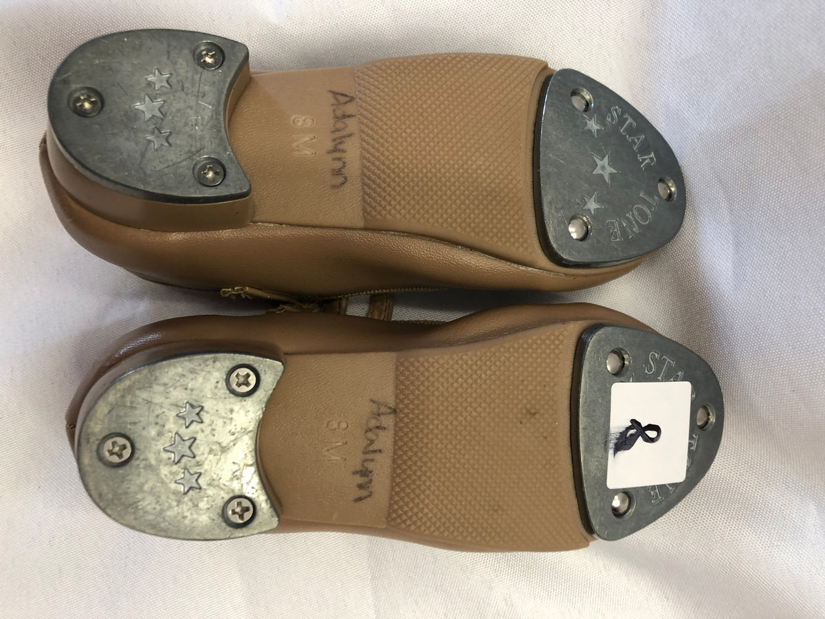 Pre-Owned Tap Shoes Danshuz 751 Toddler 8M Tan Mary Jane Buckle