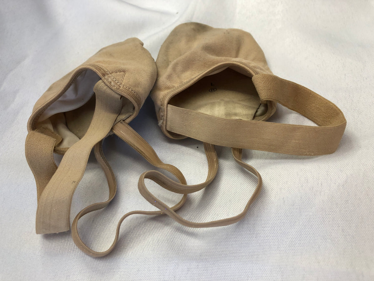 Pre-Owned Contemporary Shoes Adult XL Large Tan DanzNMotion Turner Stretch Canvas
