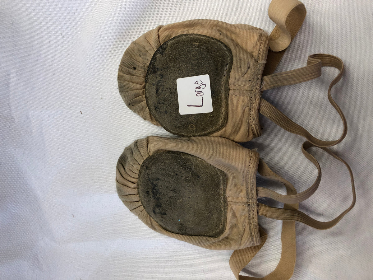 Pre-Owned Contemporary Shoes Adult XL Large Tan DanzNMotion Turner Stretch Canvas