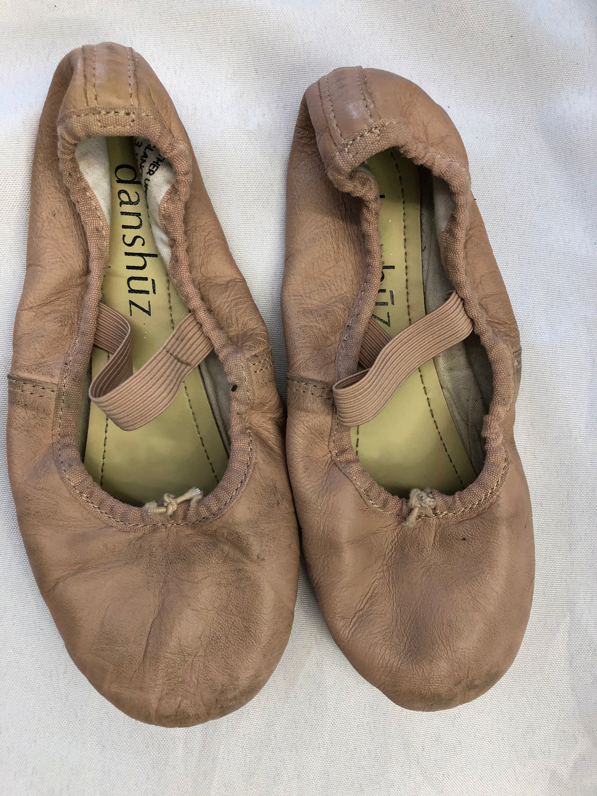 Pre-Owned Ballet Shoes Danshuz Girls 3M Pink Leather Single Strap Split Sole