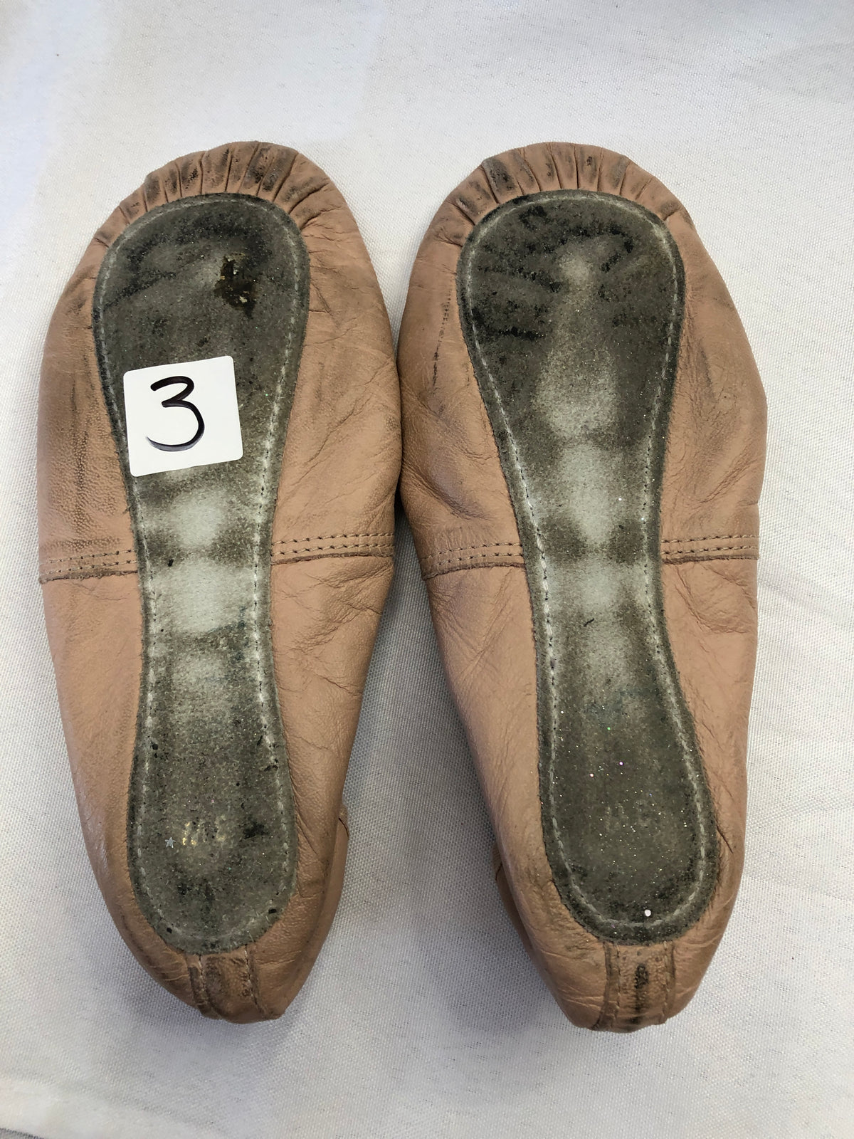 Pre-Owned Ballet Shoes Danshuz Girls 3M Pink Leather Single Strap Split Sole