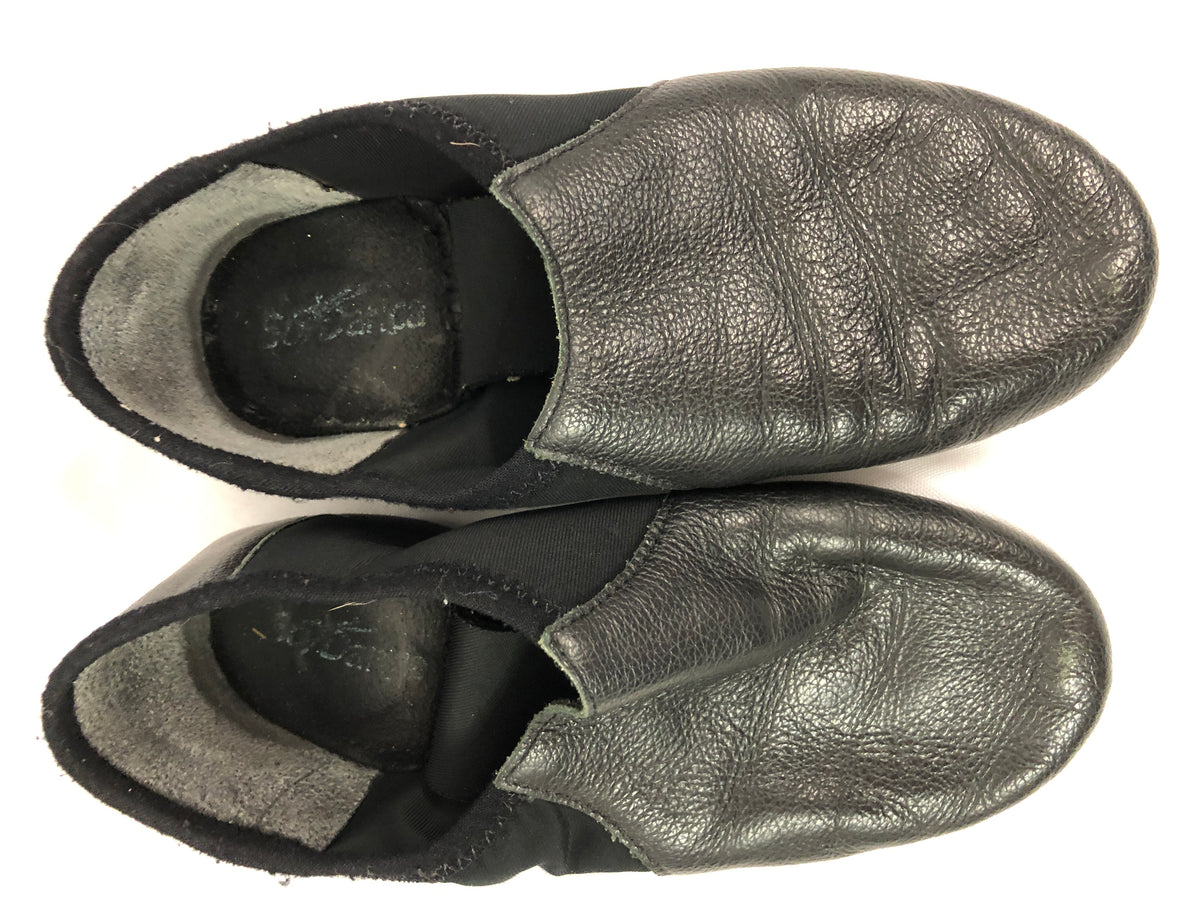 Pre-Owned Jazz Shoes So Danca 5M Adult JZ43 Black Pull On Leather Split Sole