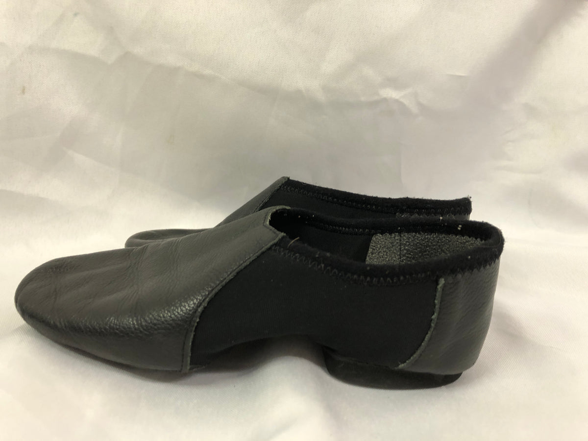 Pre-Owned Jazz Shoes So Danca 5M Adult JZ43 Black Pull On Leather Split Sole