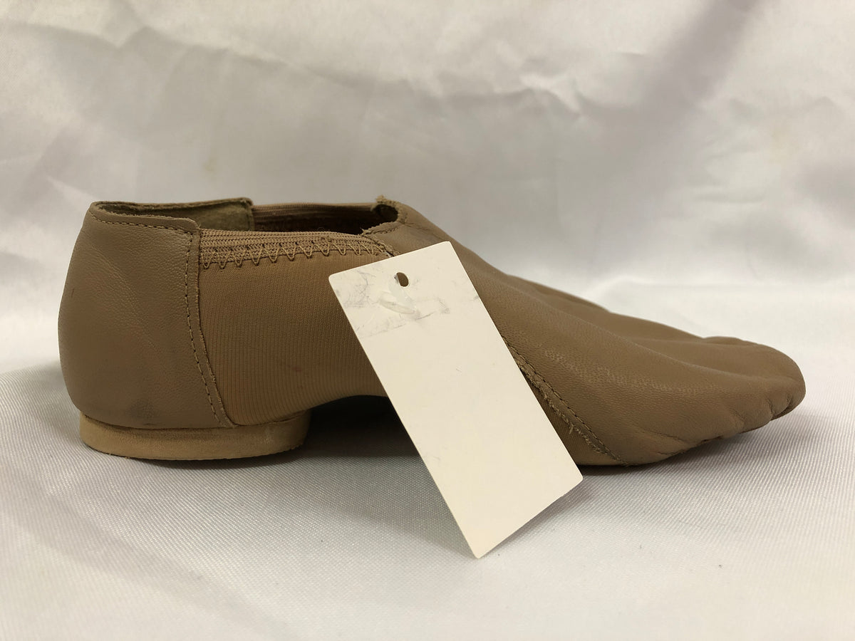 Pre-Owned Jazz Shoes So Danca 4M Child JZ43 Tan Pull On Leather Split Sole