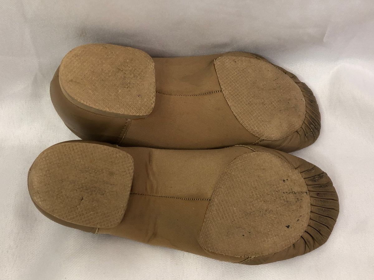 Pre-Owned Jazz Shoes So Danca 4M Child JZ43 Tan Pull On Leather Split Sole
