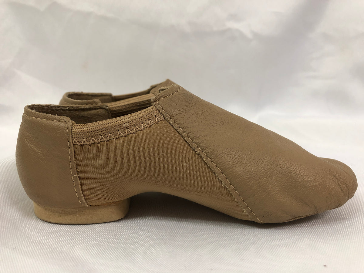 Pre-Owned Jazz Shoes So Danca 10M Child JZ43 Tan Pull On Leather Split Sole