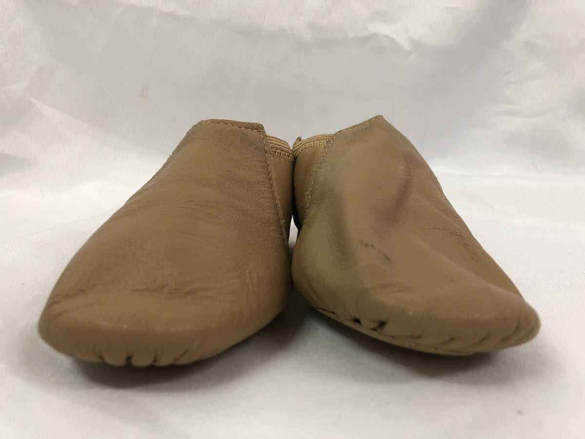 Pre-Owned Jazz Shoes So Danca 10M Child JZ43 Tan Pull On Leather Split Sole
