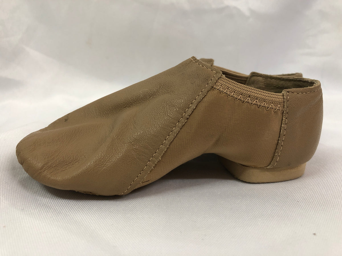 Pre-Owned Jazz Shoes So Danca 10M Child JZ43 Tan Pull On Leather Split Sole
