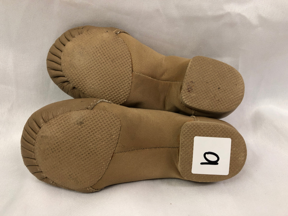Pre-Owned Jazz Shoes So Danca 10M Child JZ43 Tan Pull On Leather Split Sole