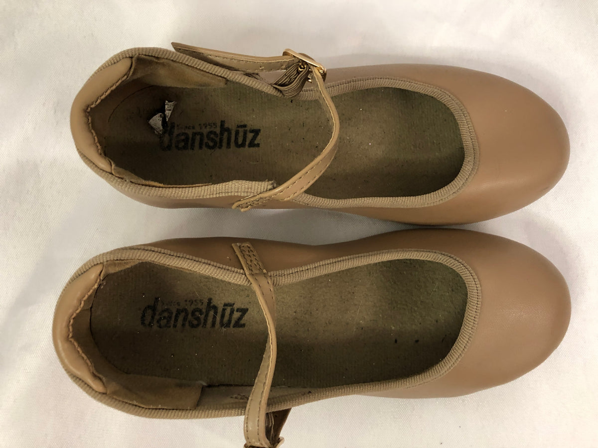 Pre-Owned Tap Shoes Danshuz 752 Child 1M Tan Mary Jane Buckle