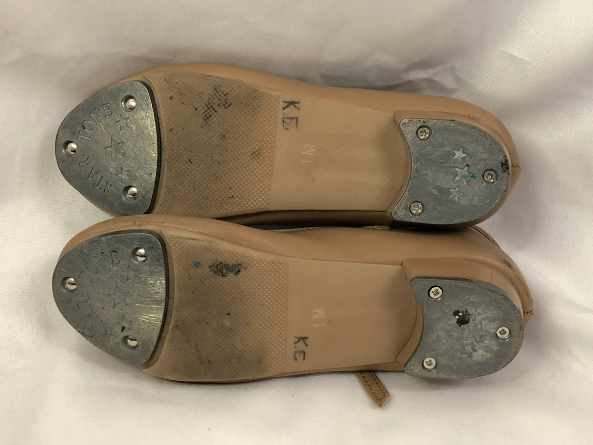 Pre-Owned Tap Shoes Dancing Fair Toddler 9.5M Mary Jane Leather Buckle