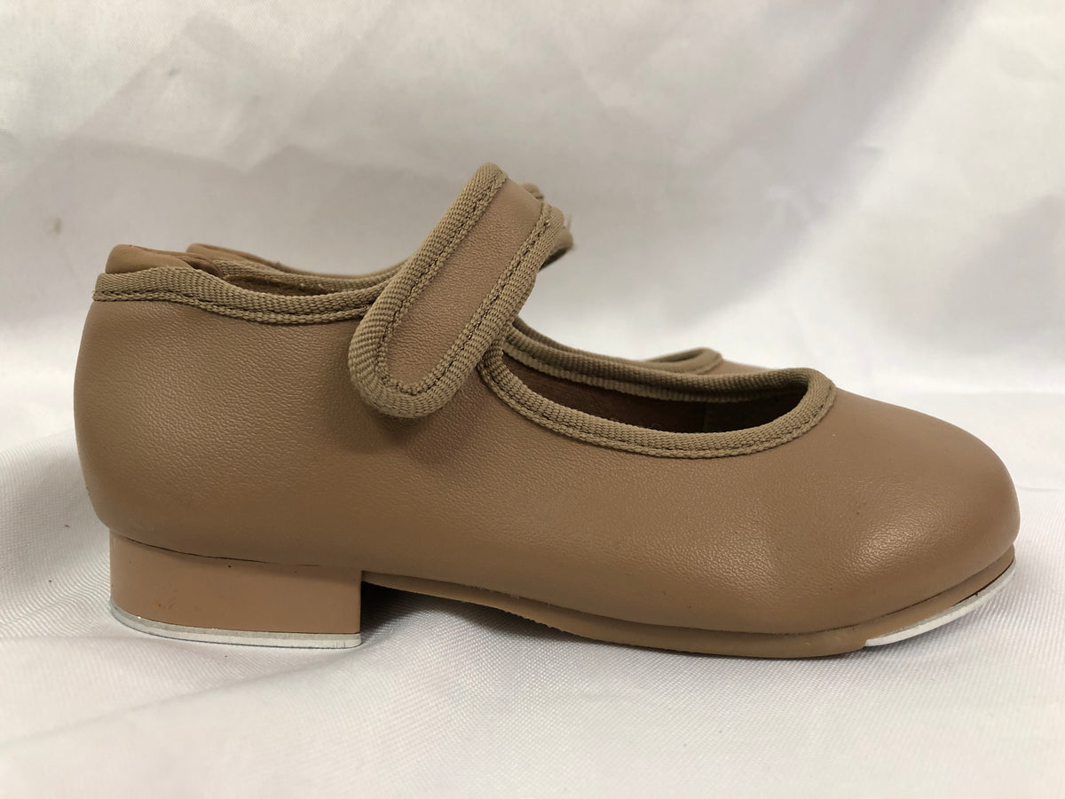 Pre-Owned Tap Shoes Danshuz 534 Toddler 9.5M Tan Mary Jane Leather No Buckle