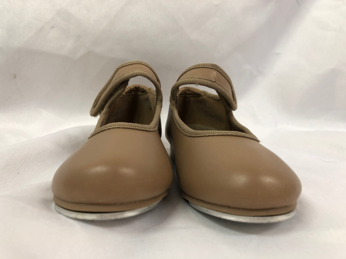 Pre-Owned Tap Shoes Danshuz 534 Toddler 9.5M Tan Mary Jane Leather No Buckle