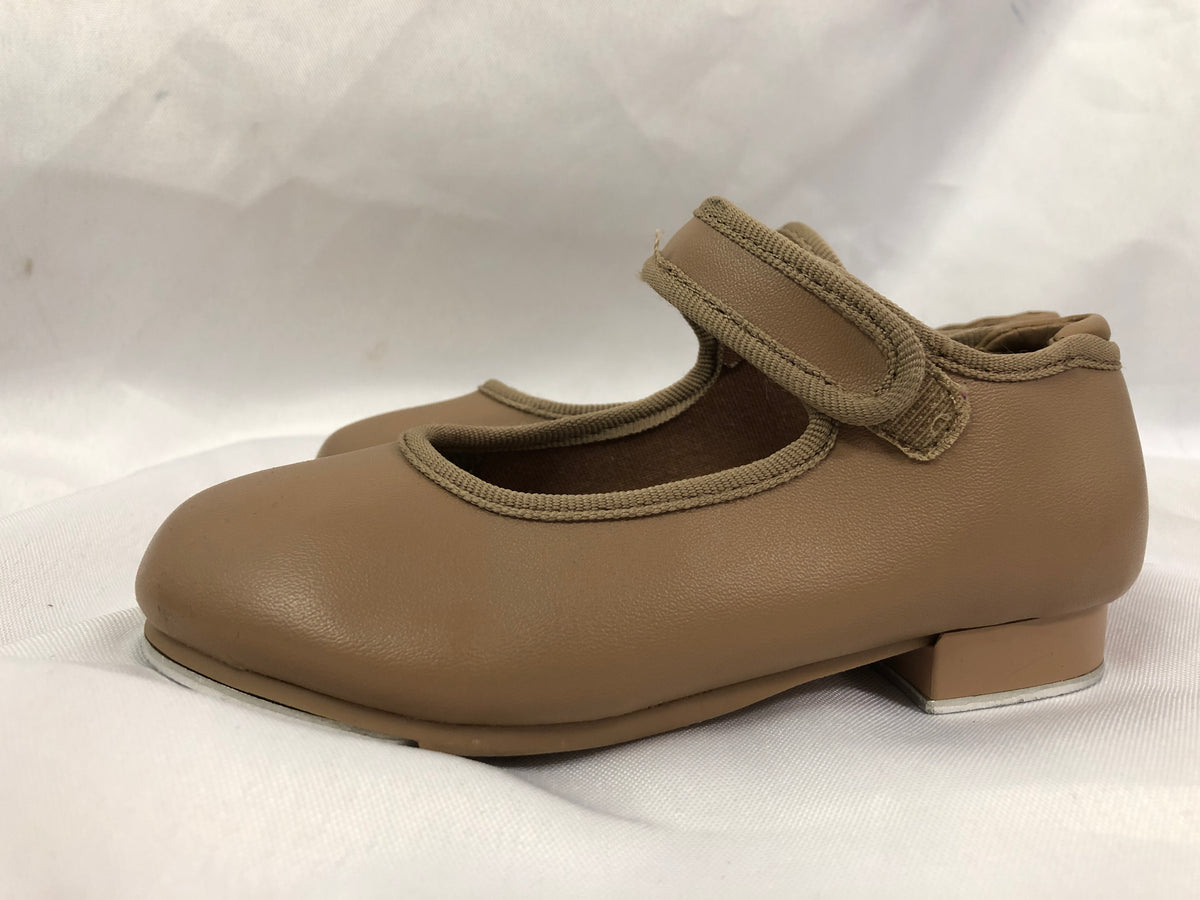 Pre-Owned Tap Shoes Danshuz 534 Toddler 9.5M Tan Mary Jane Leather No Buckle