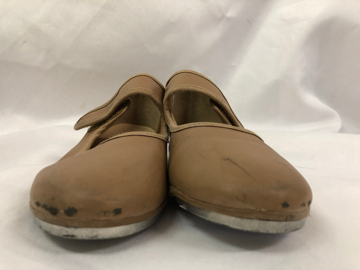 Pre-Owned Tan Tap Shoes SoDanca Child 12.5W Mary Jane Leather Loop Strap