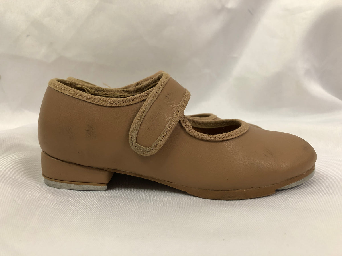 Dance Tan Tap Shoes SoDanca Child 10W Mary Jane Leather Loop Strap