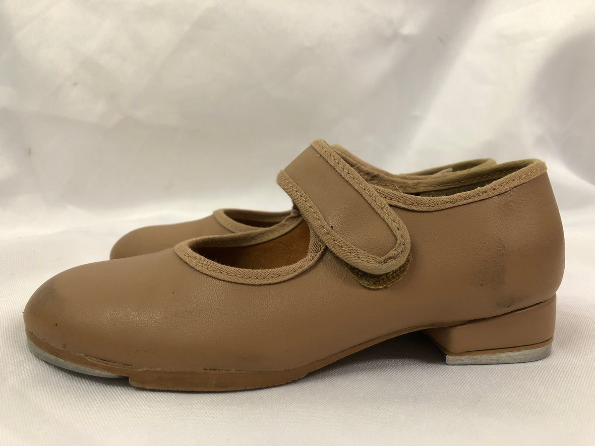 Dance Tan Tap Shoes SoDanca Child 10W Mary Jane Leather Loop Strap