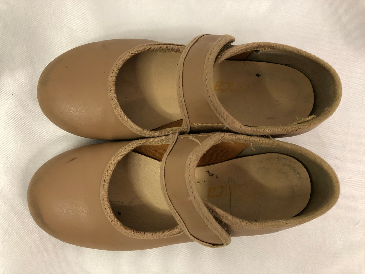 Dance Tan Tap Shoes SoDanca Child 10W Mary Jane Leather Loop Strap