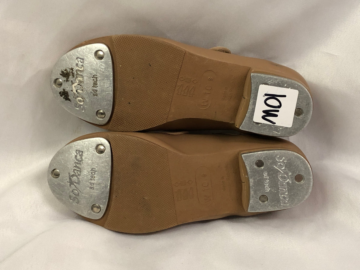 Dance Tan Tap Shoes SoDanca Child 10W Mary Jane Leather Loop Strap