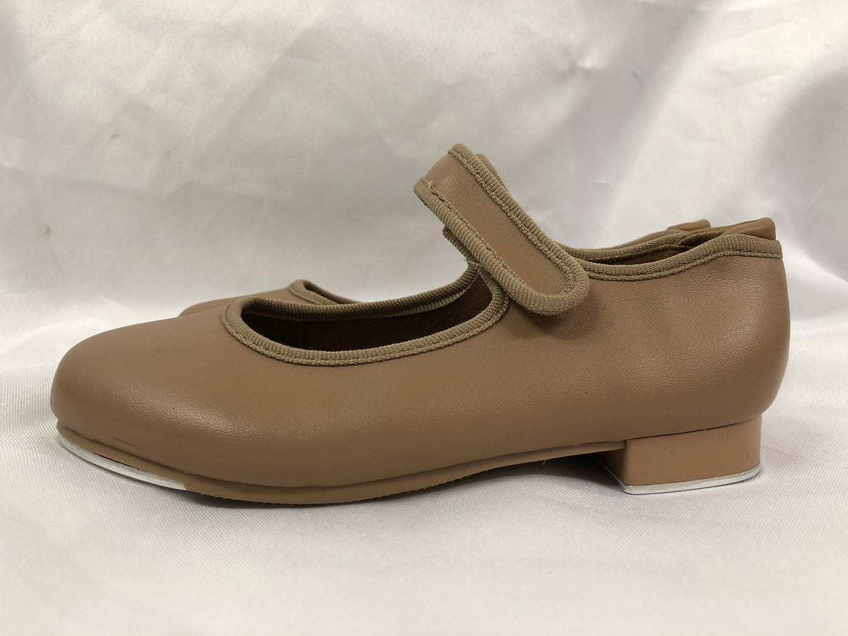 Pre-Owned Tap Shoes Danshuz 534 Child 13.5M Tan Mary Jane Leather No Buckle