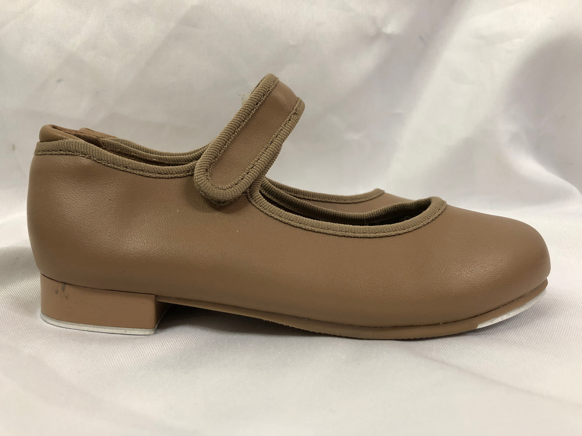 Pre-Owned Tap Shoes Danshuz 534 Child 13.5M Tan Mary Jane Leather No Buckle