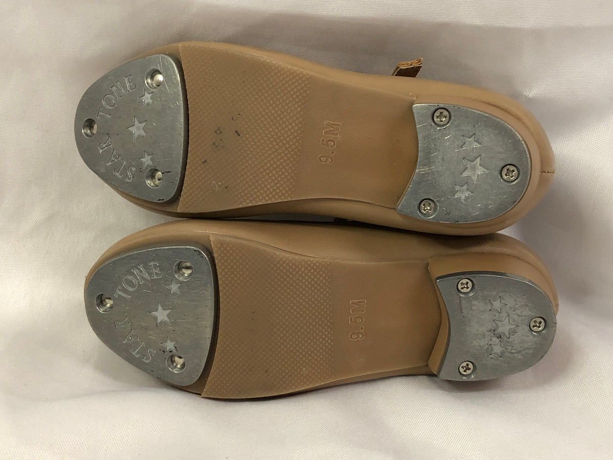 Pre-Owned Tap Shoes Danshuz 751 Toddler 8.5M Tan Mary Jane Buckle