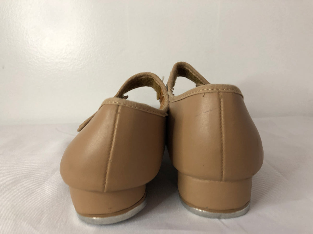 Pre-Owned Tap Shoes Adult 5.5W Tan So Danca TA38 Mary Jane Leather Loop Strap