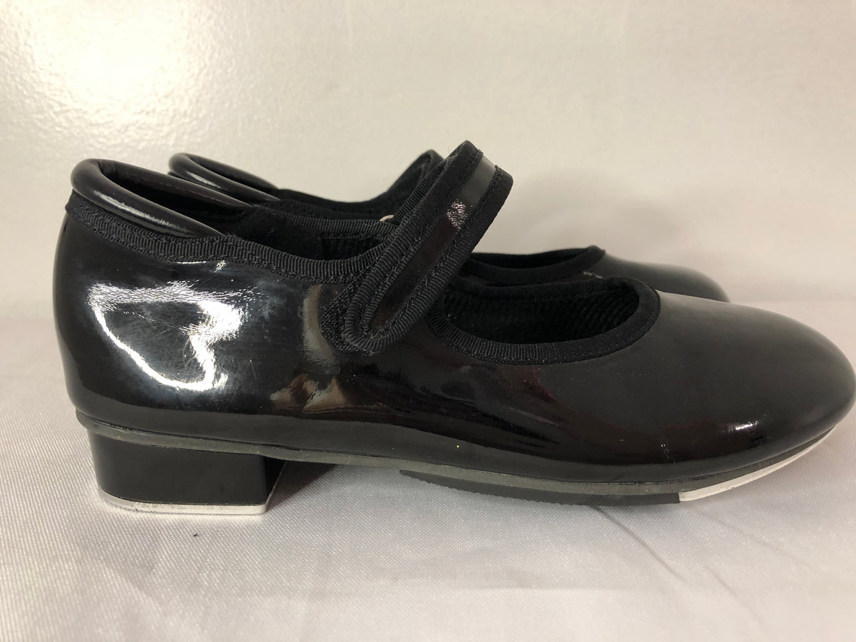 Pre-Owned Dance Tap Shoes Stelle Kids 13M Mary Jane easy Strap Black