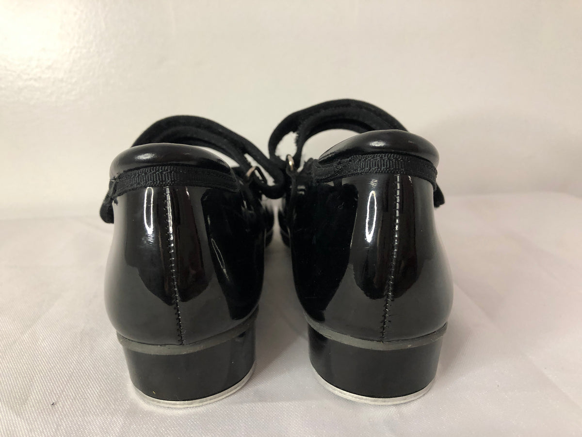 Pre-Owned Dance Tap Shoes Stelle Kids 13M Mary Jane easy Strap Black