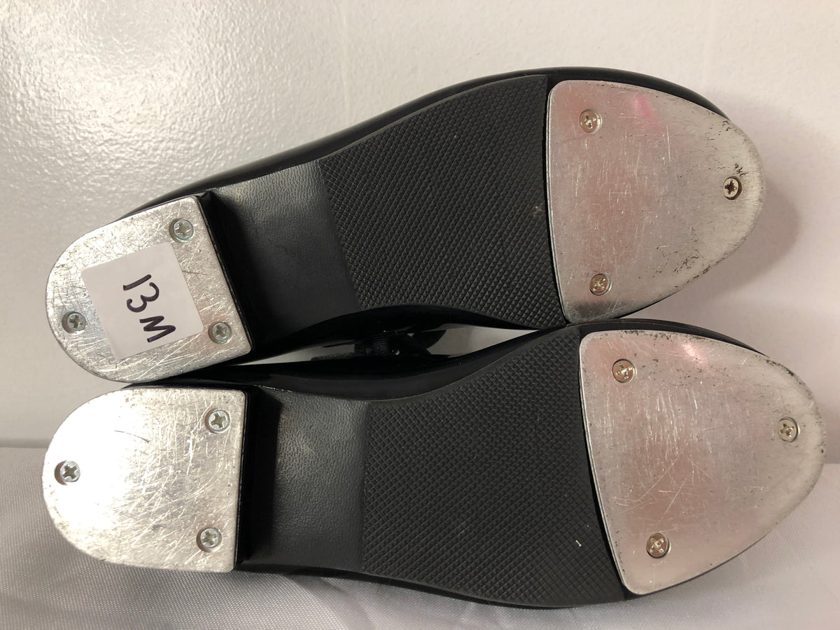Pre-Owned Dance Tap Shoes Stelle Kids 13M Mary Jane easy Strap Black