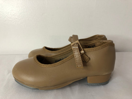 Pre-Owned Tap Shoes Danshuz 751 Toddler 8M Tan Mary Jane Buckle