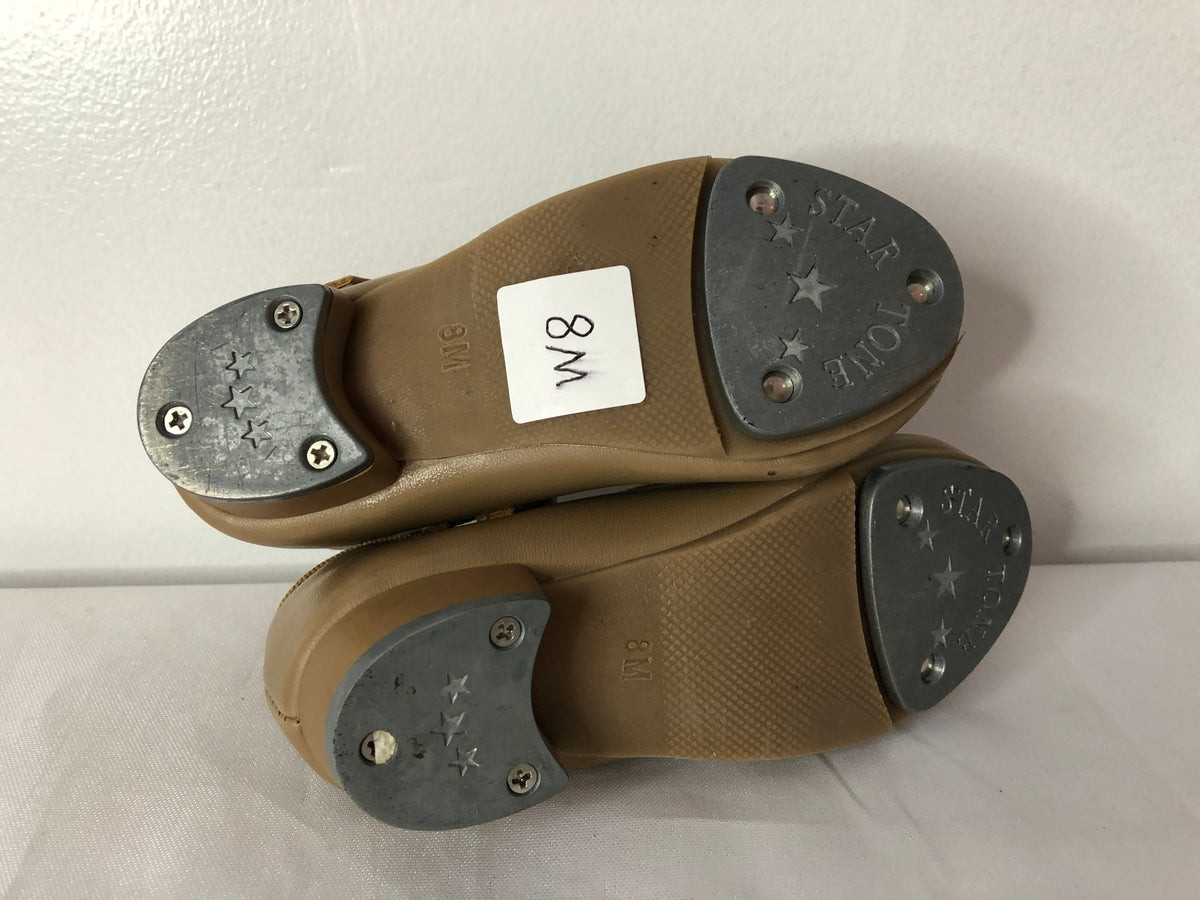 Pre-Owned Tap Shoes Danshuz 751 Toddler 8M Tan Mary Jane Buckle